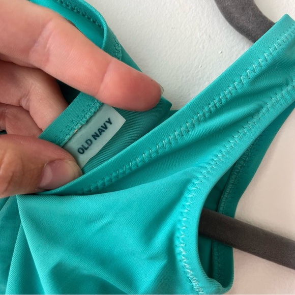 🌼 5/$25 Old Navy Girl Green One-Piece Swimsuit 12–18M | Bow Front Bathing Suit - Picture 4 of 7
